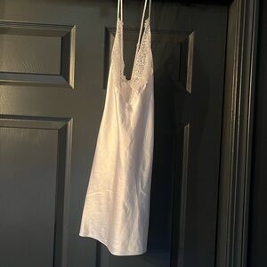 Elegant White Lace Trim Chemise